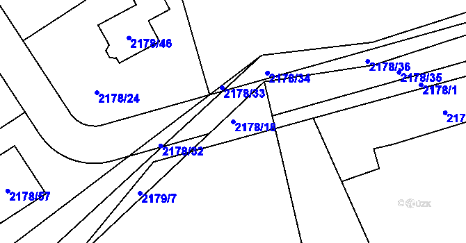 Parcela st. 2178/18 v KÚ Lipence, Katastrální mapa
