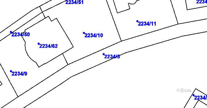 Parcela st. 2234/5 v KÚ Lipence, Katastrální mapa