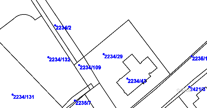 Parcela st. 2234/29 v KÚ Lipence, Katastrální mapa