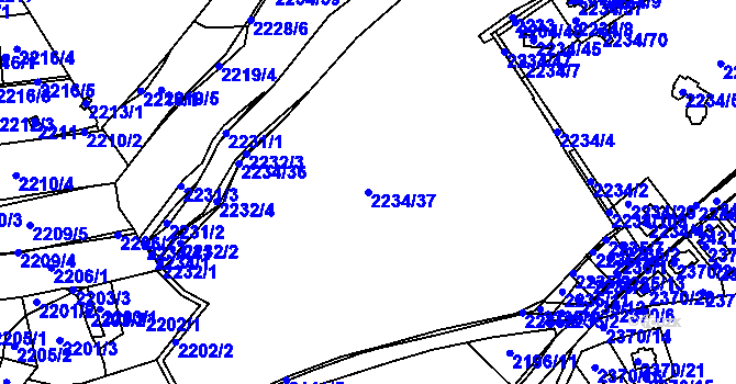 Parcela st. 2234/37 v KÚ Lipence, Katastrální mapa
