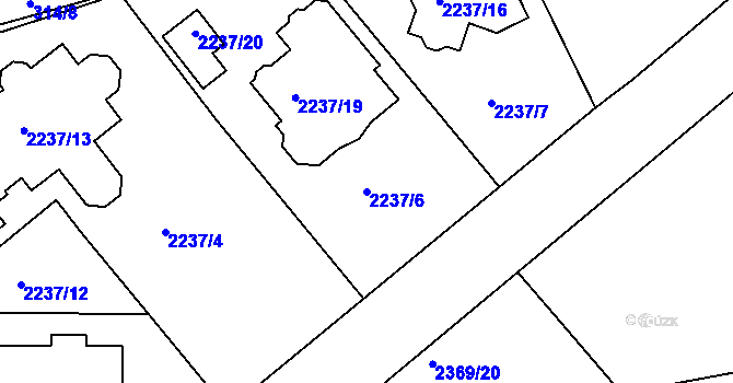 Parcela st. 2237/6 v KÚ Lipence, Katastrální mapa