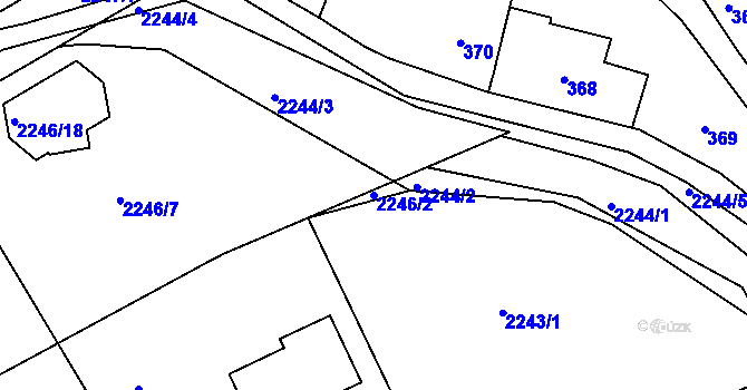 Parcela st. 2246/2 v KÚ Lipence, Katastrální mapa