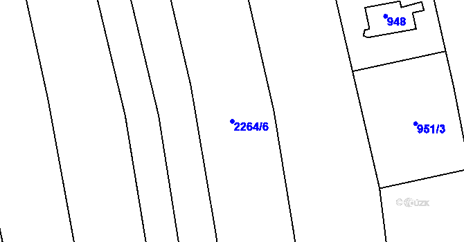 Parcela st. 2264/6 v KÚ Lipence, Katastrální mapa