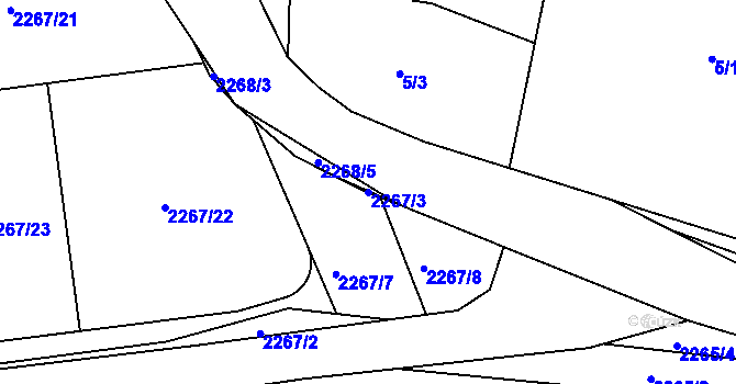 Parcela st. 2267/3 v KÚ Lipence, Katastrální mapa