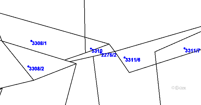 Parcela st. 2276/2 v KÚ Lipence, Katastrální mapa