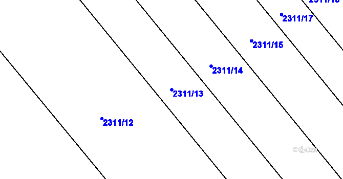 Parcela st. 2311/13 v KÚ Lipence, Katastrální mapa