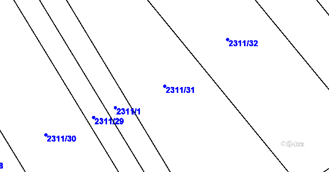 Parcela st. 2311/31 v KÚ Lipence, Katastrální mapa