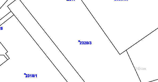 Parcela st. 2320/3 v KÚ Lipence, Katastrální mapa