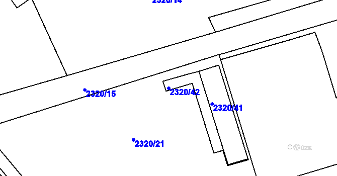 Parcela st. 2320/42 v KÚ Lipence, Katastrální mapa