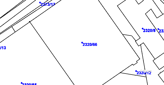 Parcela st. 2320/66 v KÚ Lipence, Katastrální mapa