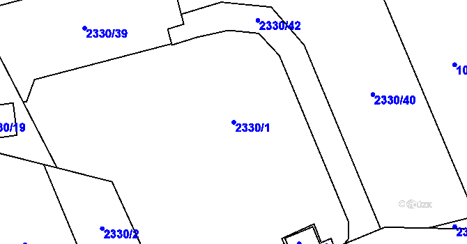 Parcela st. 2330/1 v KÚ Lipence, Katastrální mapa