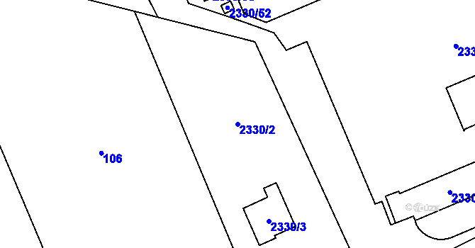 Parcela st. 2330/2 v KÚ Lipence, Katastrální mapa