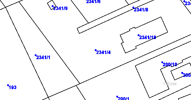 Parcela st. 2341/4 v KÚ Lipence, Katastrální mapa