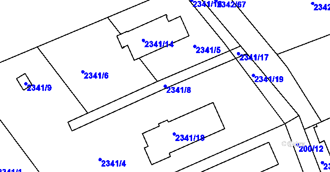 Parcela st. 2341/8 v KÚ Lipence, Katastrální mapa