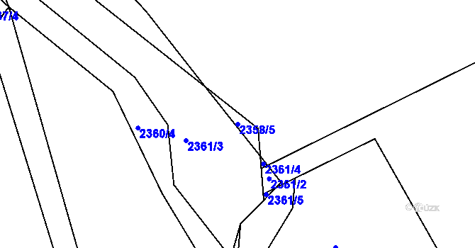 Parcela st. 2358/5 v KÚ Lipence, Katastrální mapa