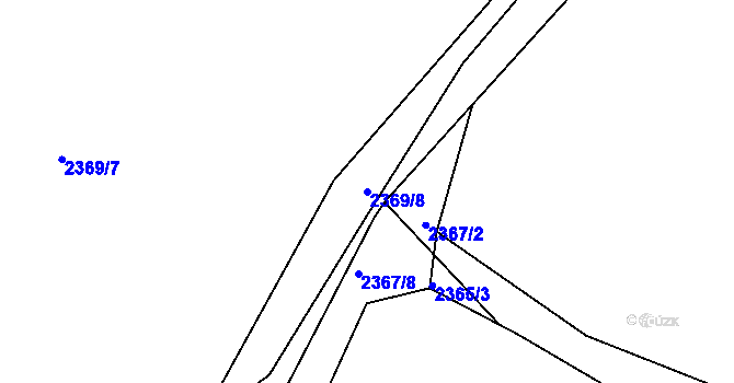 Parcela st. 2369/8 v KÚ Lipence, Katastrální mapa