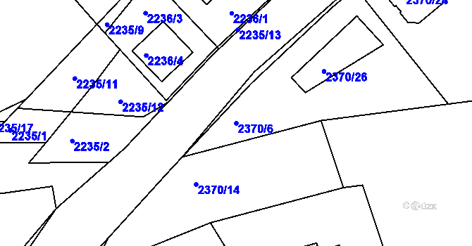 Parcela st. 2370/6 v KÚ Lipence, Katastrální mapa