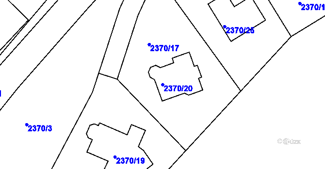 Parcela st. 2370/20 v KÚ Lipence, Katastrální mapa