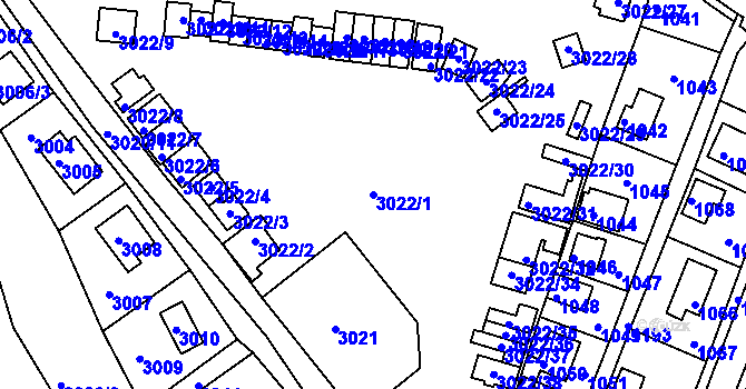 Parcela st. 3022/1 v KÚ Lipence, Katastrální mapa