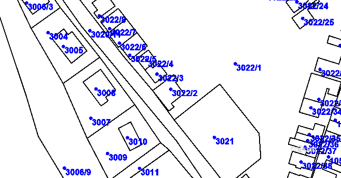 Parcela st. 3022/2 v KÚ Lipence, Katastrální mapa