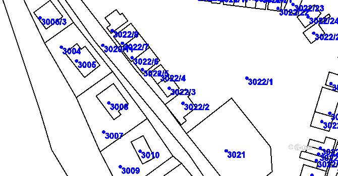 Parcela st. 3022/3 v KÚ Lipence, Katastrální mapa