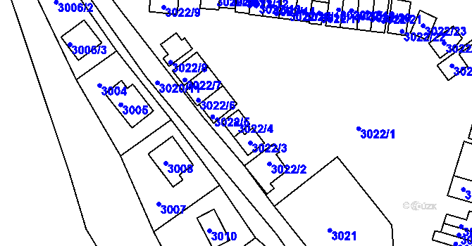 Parcela st. 3022/4 v KÚ Lipence, Katastrální mapa
