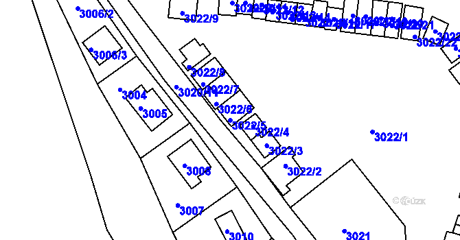 Parcela st. 3022/5 v KÚ Lipence, Katastrální mapa