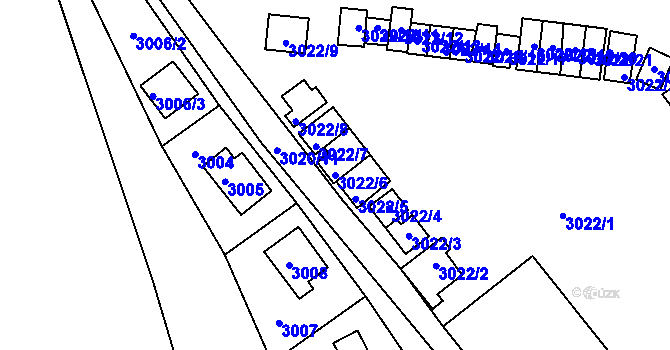 Parcela st. 3022/6 v KÚ Lipence, Katastrální mapa