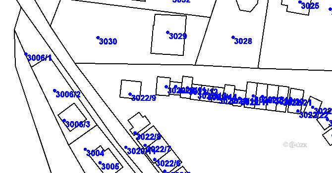 Parcela st. 3022/10 v KÚ Lipence, Katastrální mapa