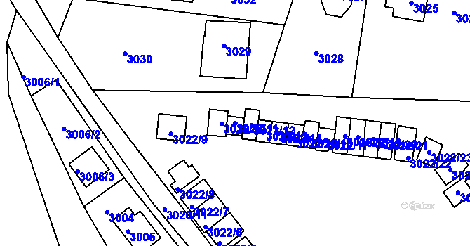Parcela st. 3022/11 v KÚ Lipence, Katastrální mapa