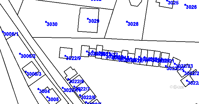 Parcela st. 3022/12 v KÚ Lipence, Katastrální mapa