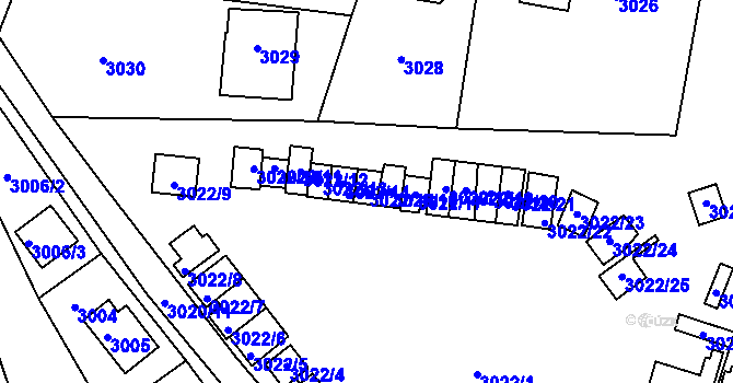Parcela st. 3022/15 v KÚ Lipence, Katastrální mapa