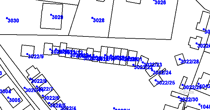Parcela st. 3022/18 v KÚ Lipence, Katastrální mapa