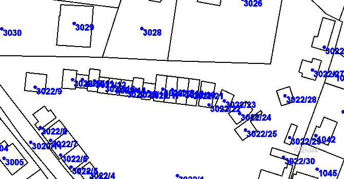 Parcela st. 3022/19 v KÚ Lipence, Katastrální mapa
