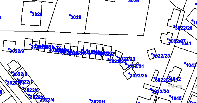 Parcela st. 3022/21 v KÚ Lipence, Katastrální mapa