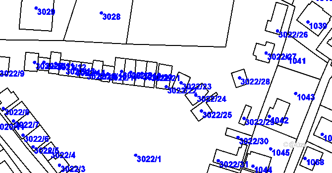 Parcela st. 3022/22 v KÚ Lipence, Katastrální mapa