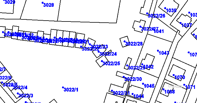 Parcela st. 3022/24 v KÚ Lipence, Katastrální mapa