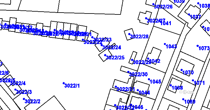 Parcela st. 3022/25 v KÚ Lipence, Katastrální mapa