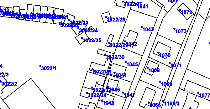 Parcela st. 3022/30 v KÚ Lipence, Katastrální mapa