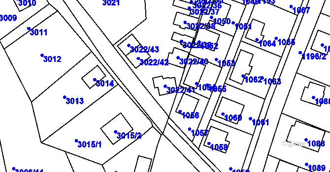Parcela st. 3022/41 v KÚ Lipence, Katastrální mapa