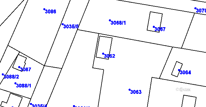 Parcela st. 3062 v KÚ Lipence, Katastrální mapa