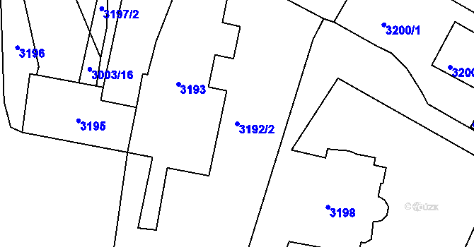 Parcela st. 3192/2 v KÚ Lipence, Katastrální mapa
