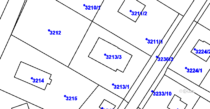 Parcela st. 3213/3 v KÚ Lipence, Katastrální mapa
