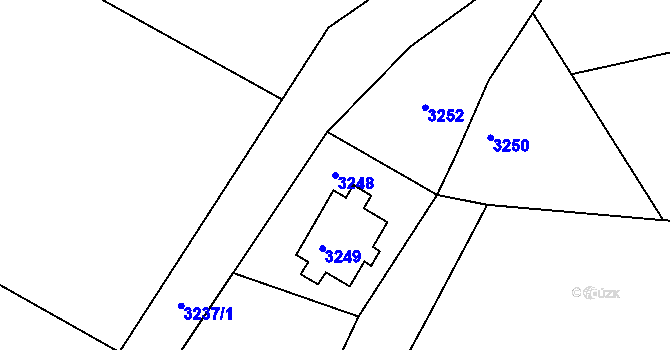 Parcela st. 3248 v KÚ Lipence, Katastrální mapa