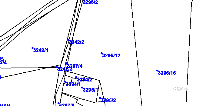 Parcela st. 3296/12 v KÚ Lipence, Katastrální mapa