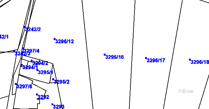 Parcela st. 3296/16 v KÚ Lipence, Katastrální mapa