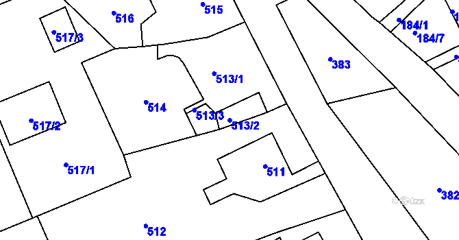 Parcela st. 513/2 v KÚ Lipence, Katastrální mapa