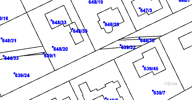 Parcela st. 639/30 v KÚ Lipence, Katastrální mapa