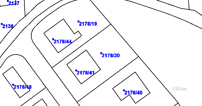 Parcela st. 2178/20 v KÚ Lipence, Katastrální mapa