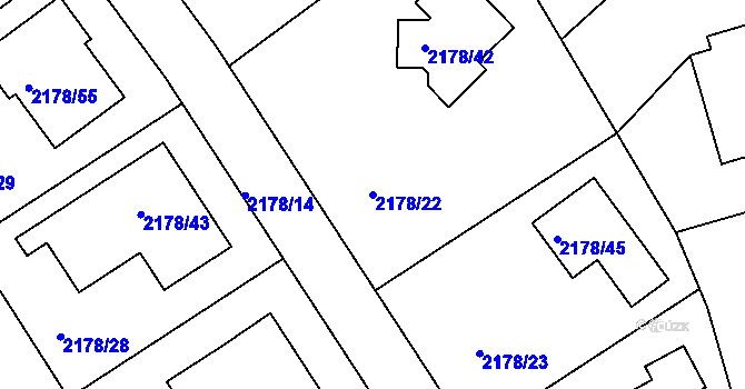 Parcela st. 2178/22 v KÚ Lipence, Katastrální mapa